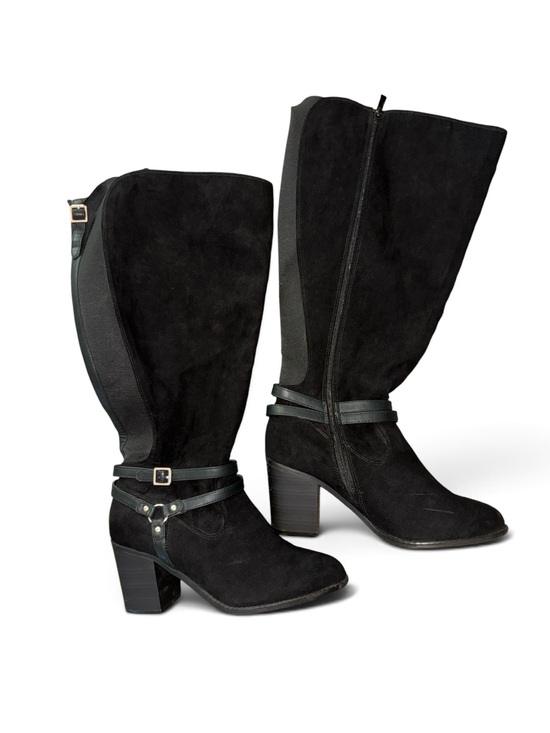 Dr. Scholl's Shoes - Dr. Scholls Black Suede Over the Knee Heeled Boots - Women's Size 10.5 Fall Shoe